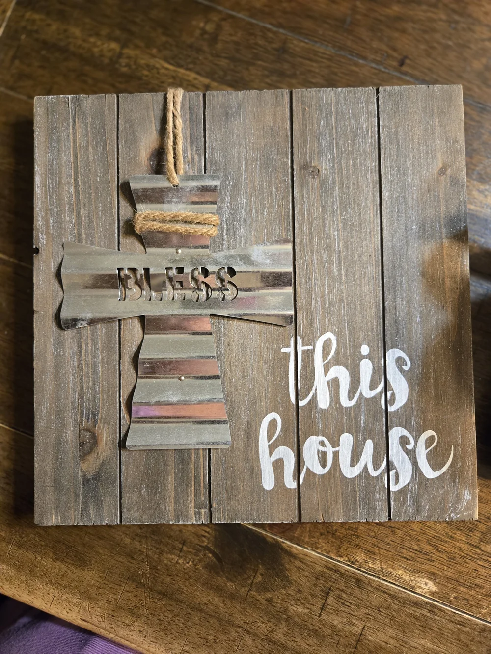 Bless This House Rustic Wood Wall Decor - Brown